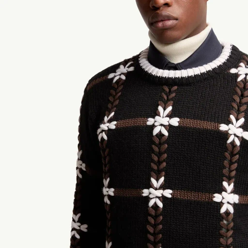 Embroidered Wool Blend Jumper
