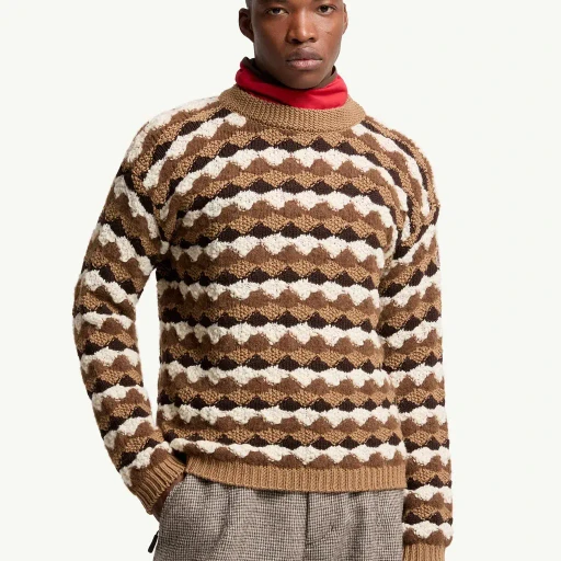 Geometric Pattern Wool & Alpaca Blend Jumper