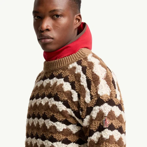 Geometric Pattern Wool & Alpaca Blend Jumper