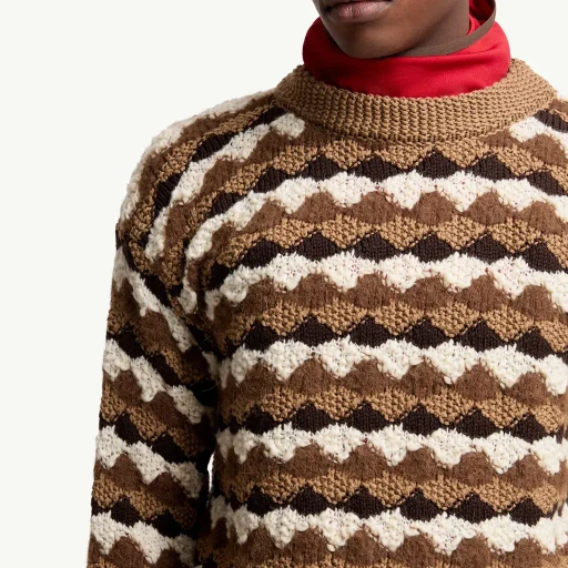 Geometric Pattern Wool & Alpaca Blend Jumper