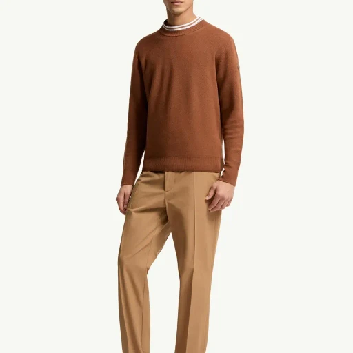 Leather Logo Wool Jumper