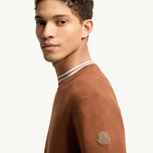 Leather Logo Wool Jumper
