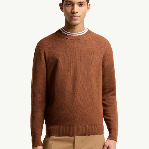 Leather Logo Wool Jumper