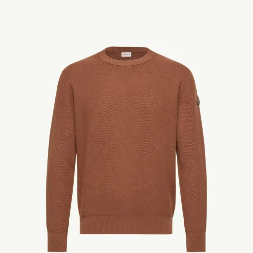 Leather Logo Wool Jumper