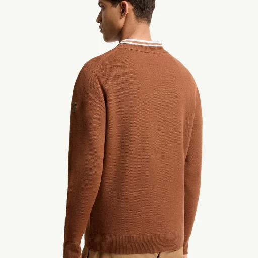 Leather Logo Wool Jumper