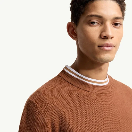 Leather Logo Wool Jumper