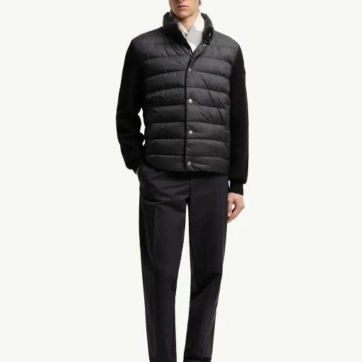 Padded Cotton Zip-Up Cardigan