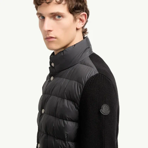 Padded Cotton Zip-Up Cardigan