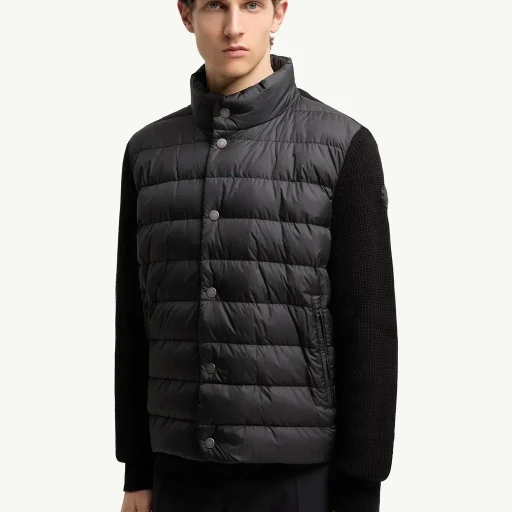 Padded Cotton Zip-Up Cardigan