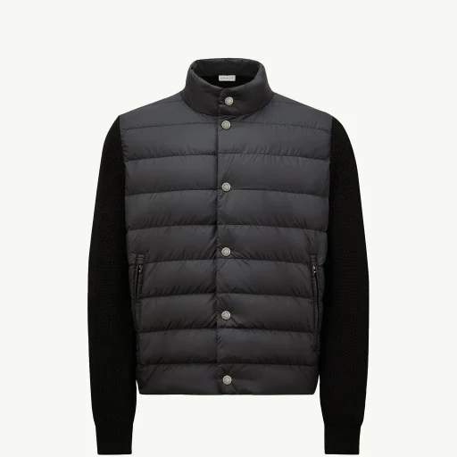 Padded Cotton Zip-Up Cardigan