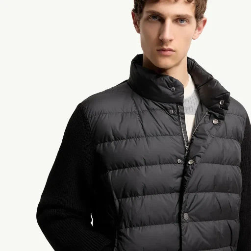 Padded Cotton Zip-Up Cardigan