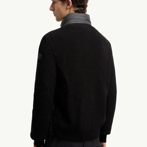 Padded Cotton Zip-Up Cardigan