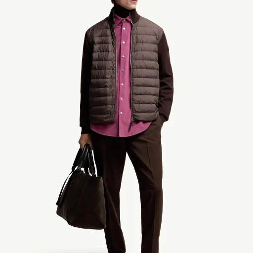 Padded Wool & Cashmere Zip-Up Cardigan