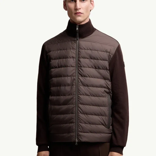 Padded Wool & Cashmere Zip-Up Cardigan