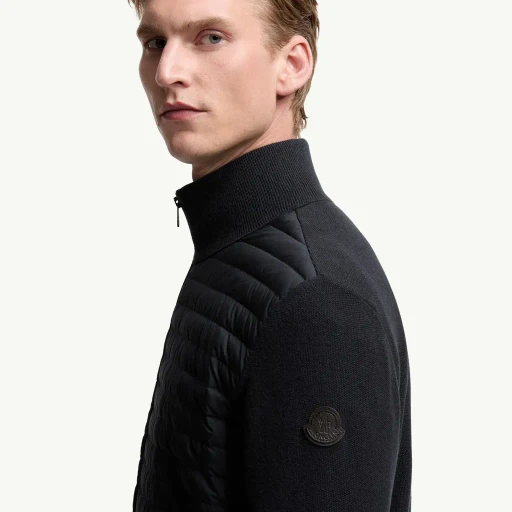 Padded Wool & Cashmere Zip-Up Cardigan