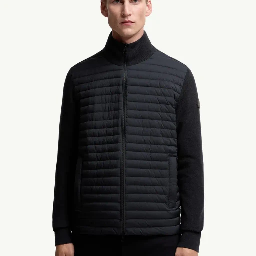 Padded Wool & Cashmere Zip-Up Cardigan