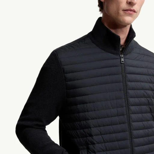 Padded Wool & Cashmere Zip-Up Cardigan