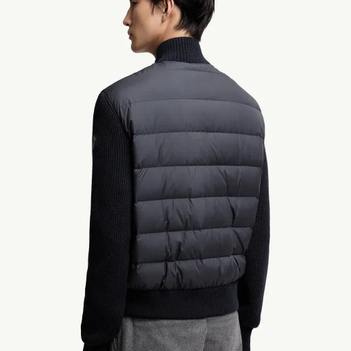 Padded Wool Zip-Up Cardigan