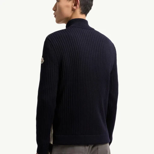Padded Wool Zip-Up Cardigan