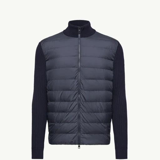 Padded Wool Zip-Up Cardigan