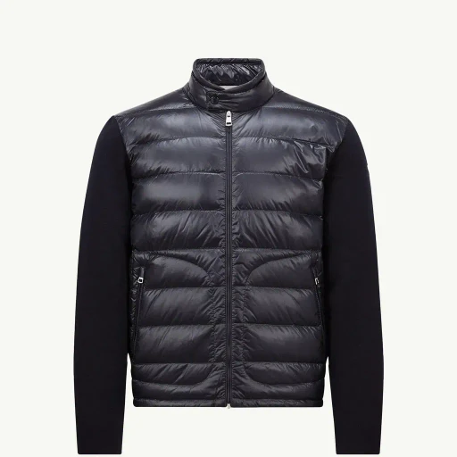 Padded Wool Zip-Up Cardigan