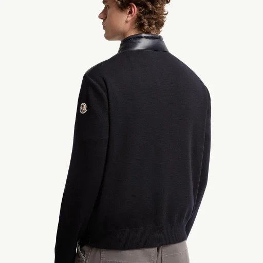 Padded Wool Zip-Up Cardigan