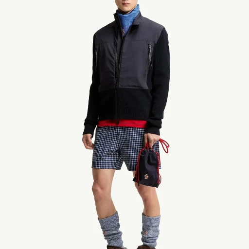Padded Zip-Up Cotton Cardigan