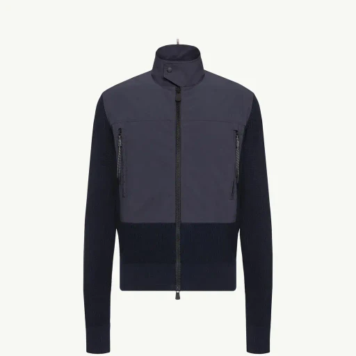 Padded Zip-Up Cotton Cardigan