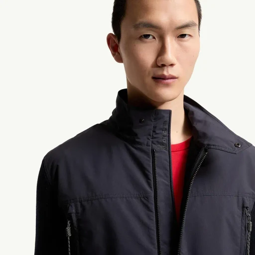 Padded Zip-Up Cotton Cardigan