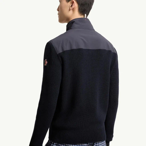 Padded Zip-Up Cotton Cardigan