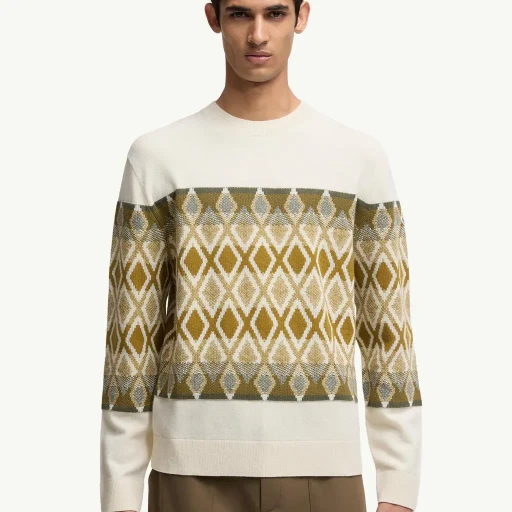 Rhombus Pattern Wool Sweater