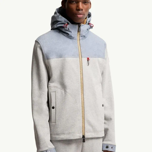 Cotton & Chambray Zip-Up Sweatshirt