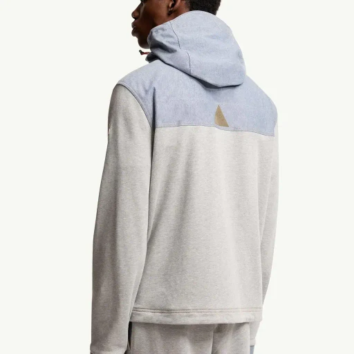 Cotton & Chambray Zip-Up Sweatshirt