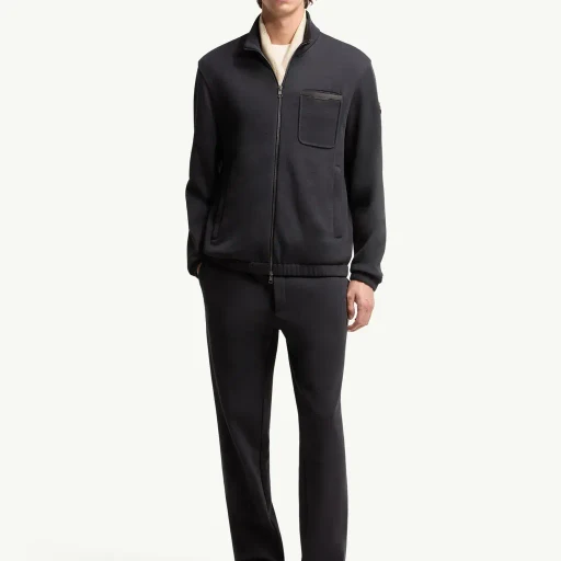 Cotton Blend Zip-Up Sweatshirt