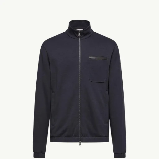Cotton Blend Zip-Up Sweatshirt