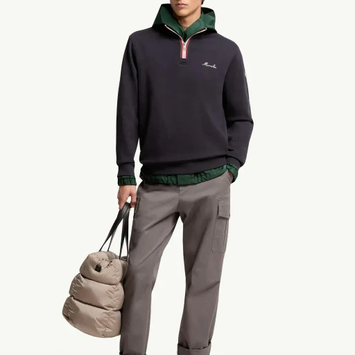 Embroidered Logo Polo Neck Sweatshirt