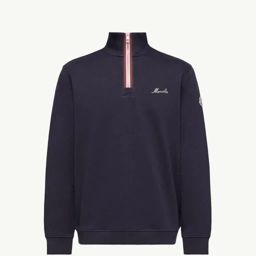 Embroidered Logo Polo Neck Sweatshirt
