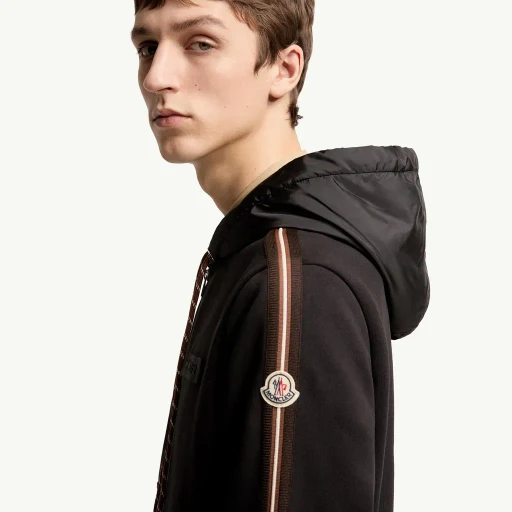 Striped Logo Cotton Hoodie