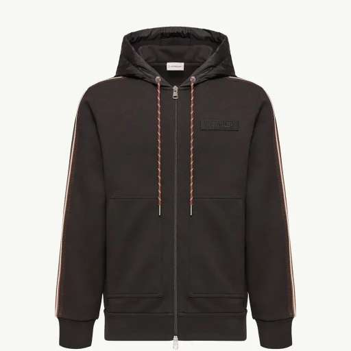Striped Logo Cotton Hoodie