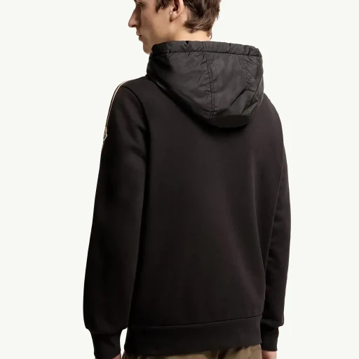 Striped Logo Cotton Hoodie