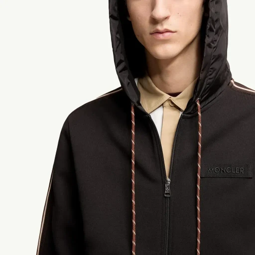 Striped Logo Cotton Hoodie
