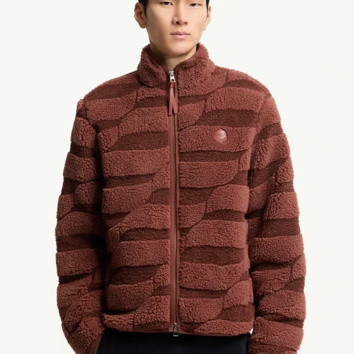 Teddy Jacquard Zip-Up Sweatshirt