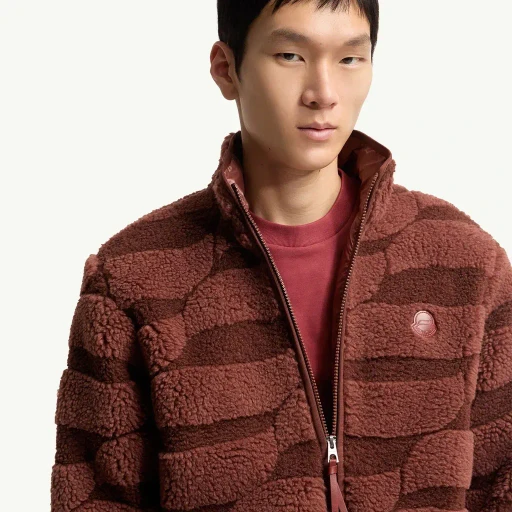 Teddy Jacquard Zip-Up Sweatshirt