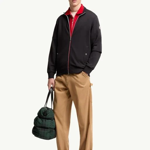 Tricolour-Trimmed Cotton Zip-Up Sweatshirt