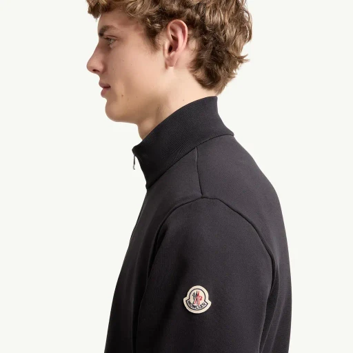Tricolour-Trimmed Cotton Zip-Up Sweatshirt