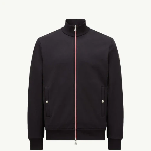 Tricolour-Trimmed Cotton Zip-Up Sweatshirt