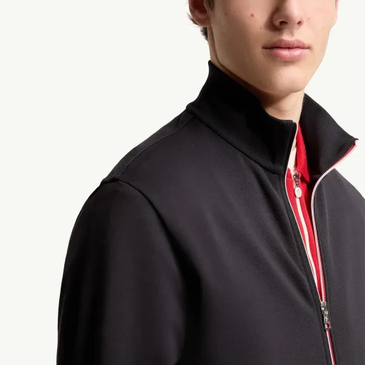 Tricolour-Trimmed Cotton Zip-Up Sweatshirt