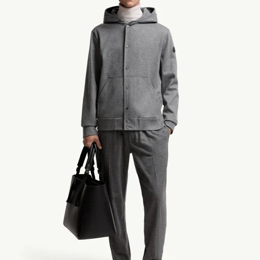 Wool Blend Zip-Up Hoodie