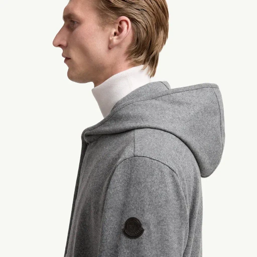 Wool Blend Zip-Up Hoodie