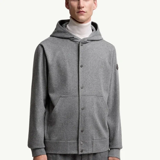 Wool Blend Zip-Up Hoodie